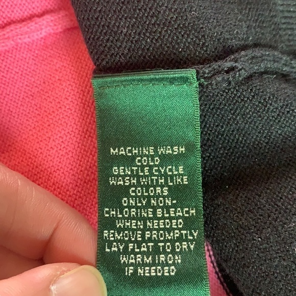 Lauren Active By Ralph Lauren Pink/Black 100% cotton Cricket Sweater Size S - Picture 8 of 11